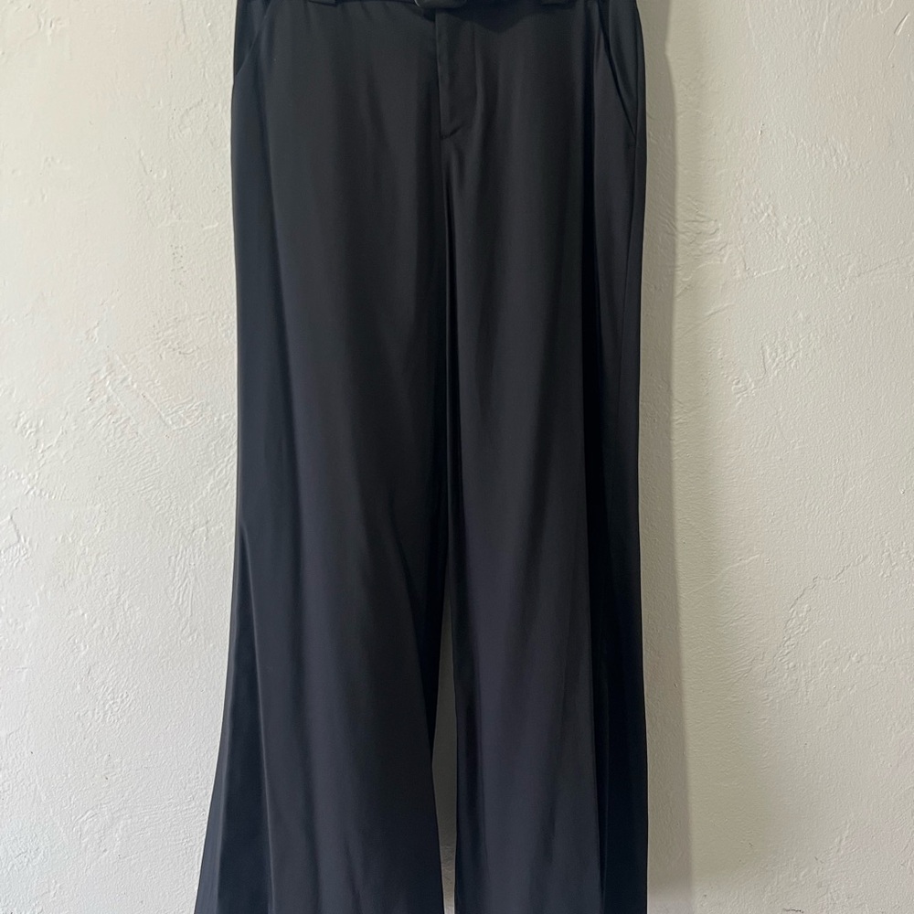 Alice + Olivia Black Wide-Leg Dress Pants